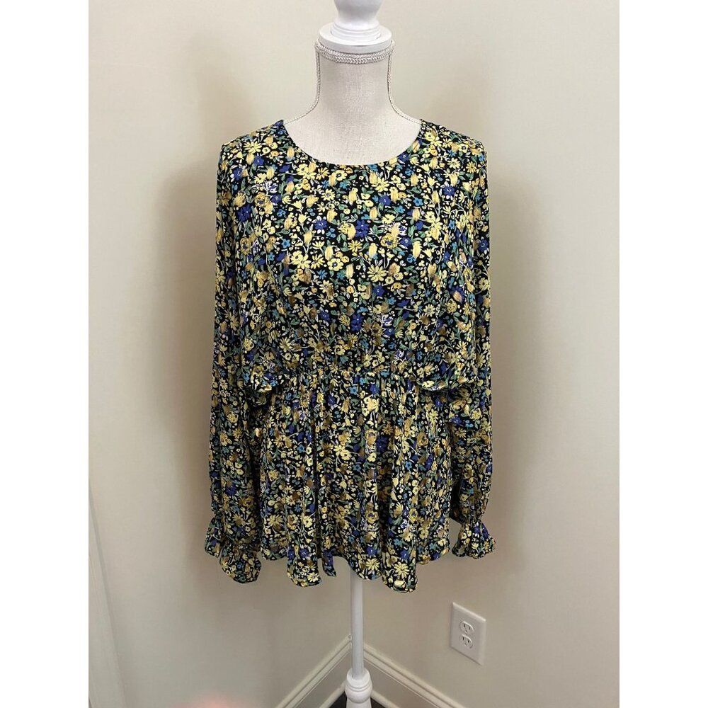 Gigio Multicolor Long Sleeve Flowing Top Size Small
